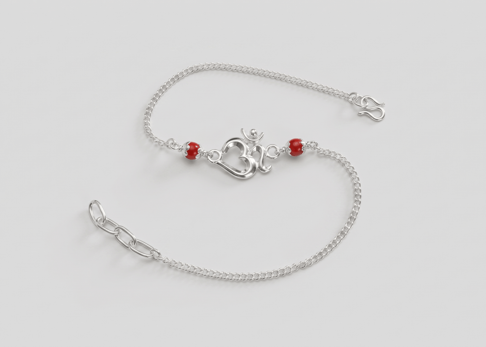 Divine Om Silver Chain Rakhi